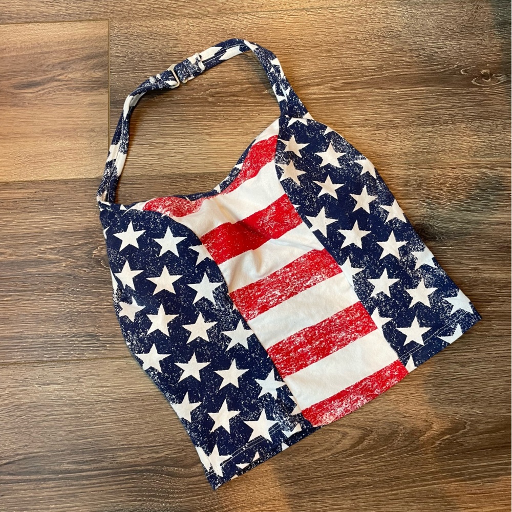 Carabella Patriotic Star and Stripe Halter Top 5/6